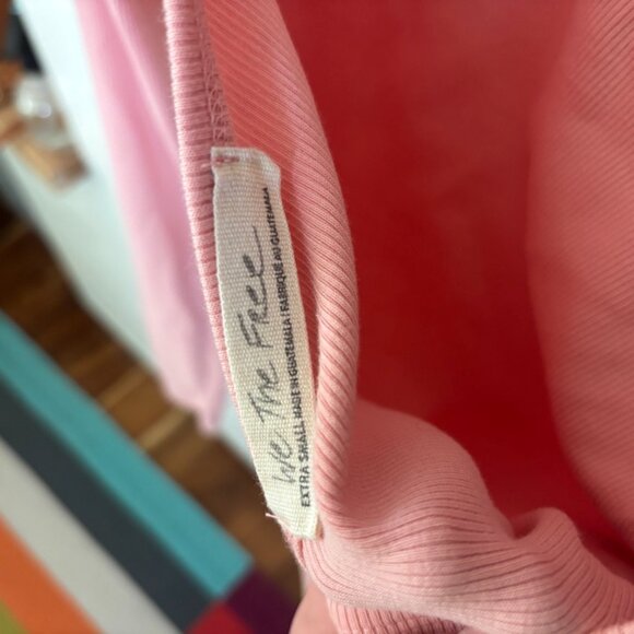 Free People Open Back Pink Long Sleeve Tee Size XS - Picture 3 of 3